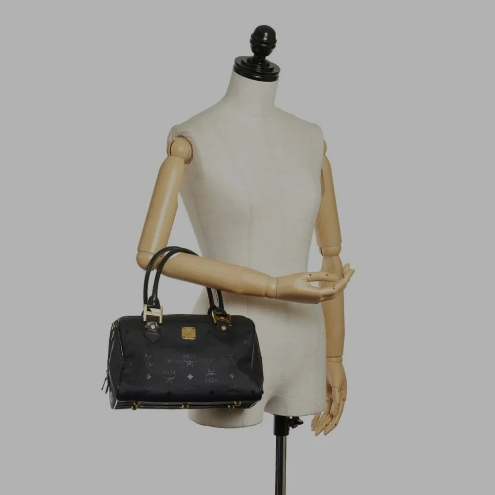 MCM Signature Visetos Monogram Boston Bag with Strap
